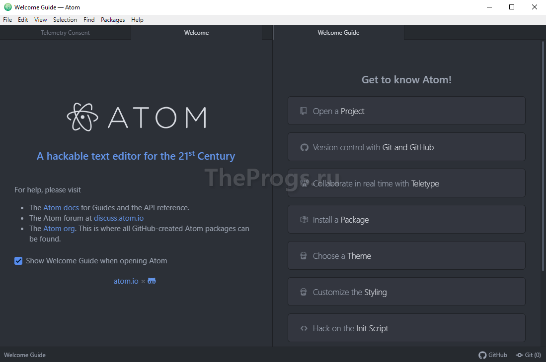 Atom (редактор кода, фото) - TheProgs.ru