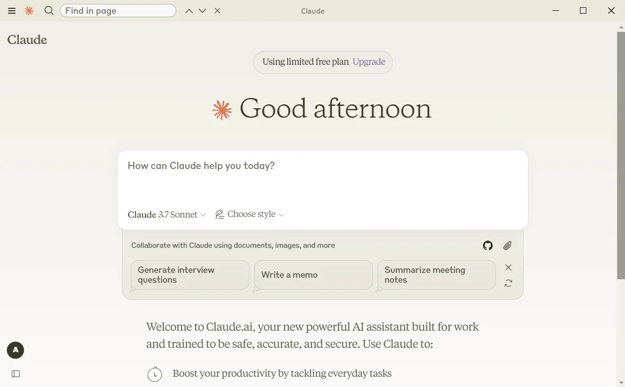 Claude AI скриншот (фото)