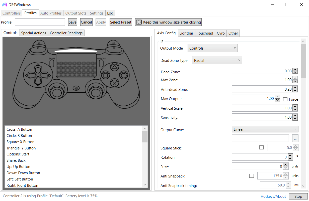 DS4Windows скриншот (фото)