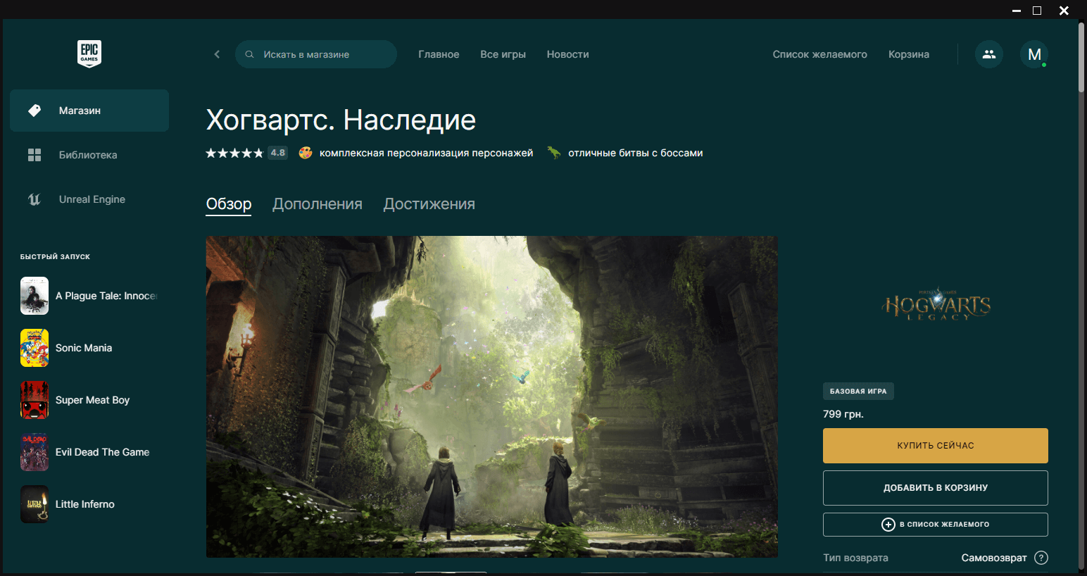Epic Games Store скриншот (фото)