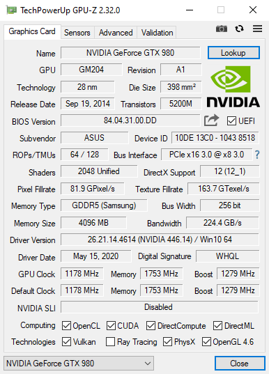 GPU-Z скриншот (фото)