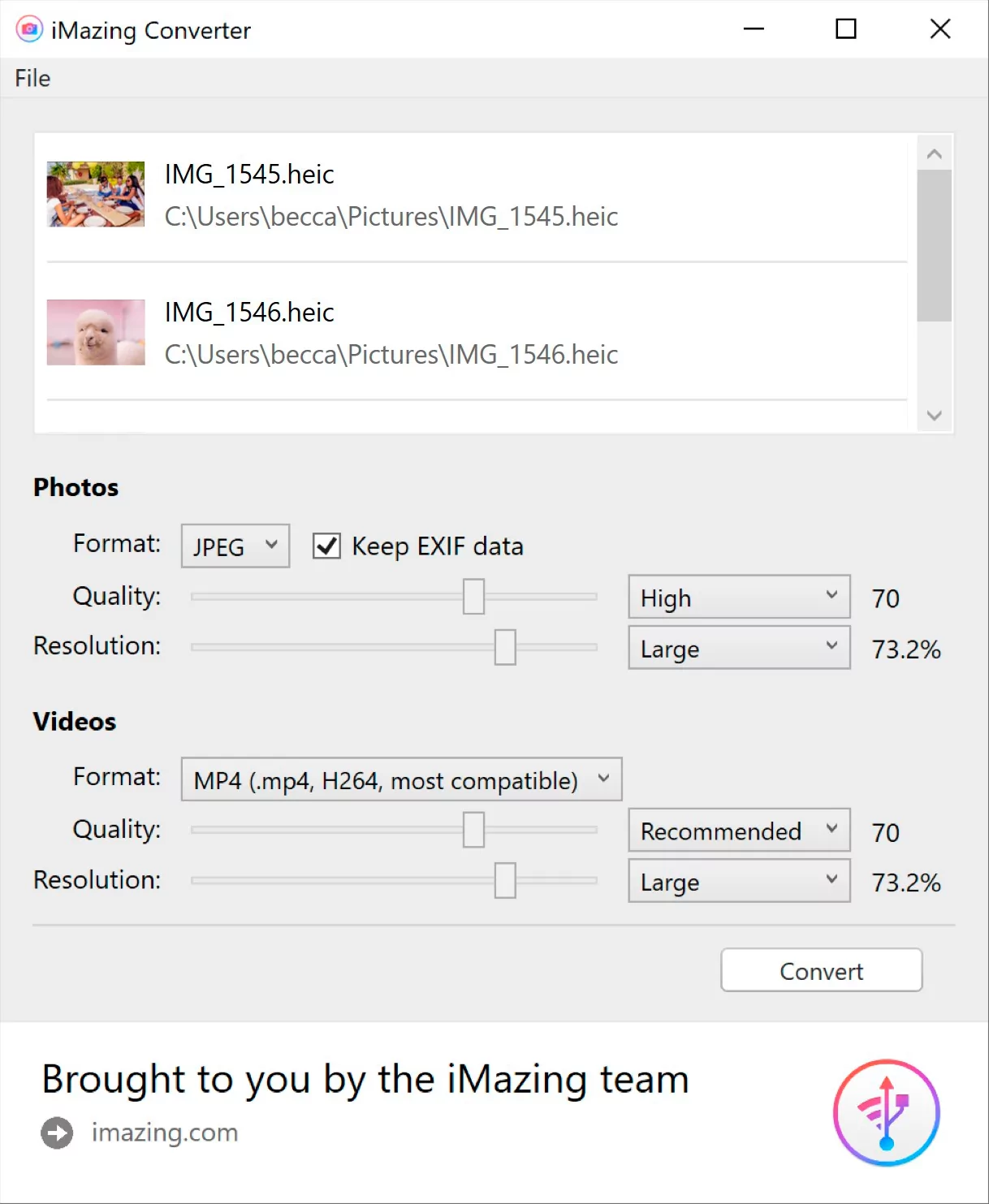 iMazing (HEIC/HEIF/HEVC) Converter скриншот (фото)