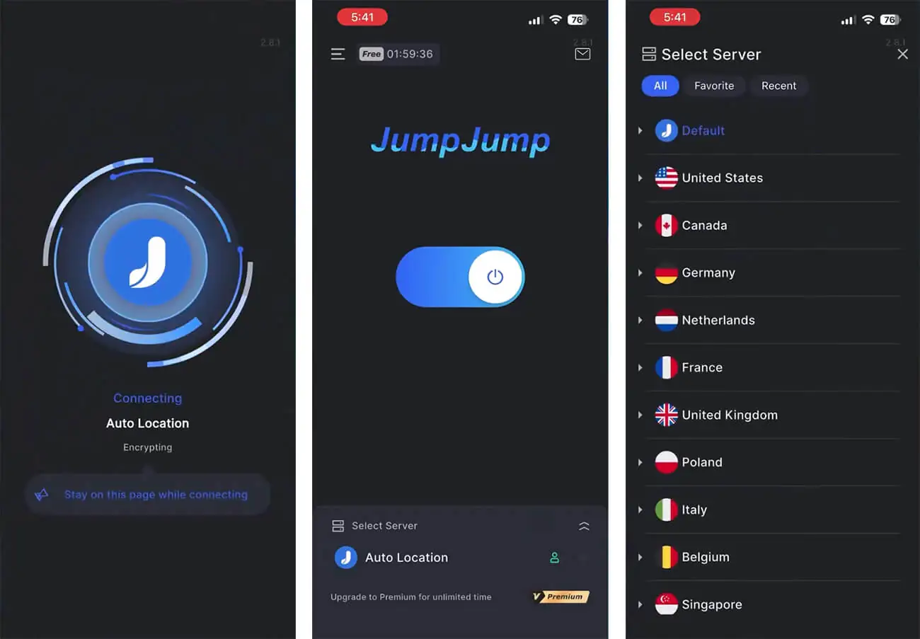 JumpJump VPN скриншот (фото)