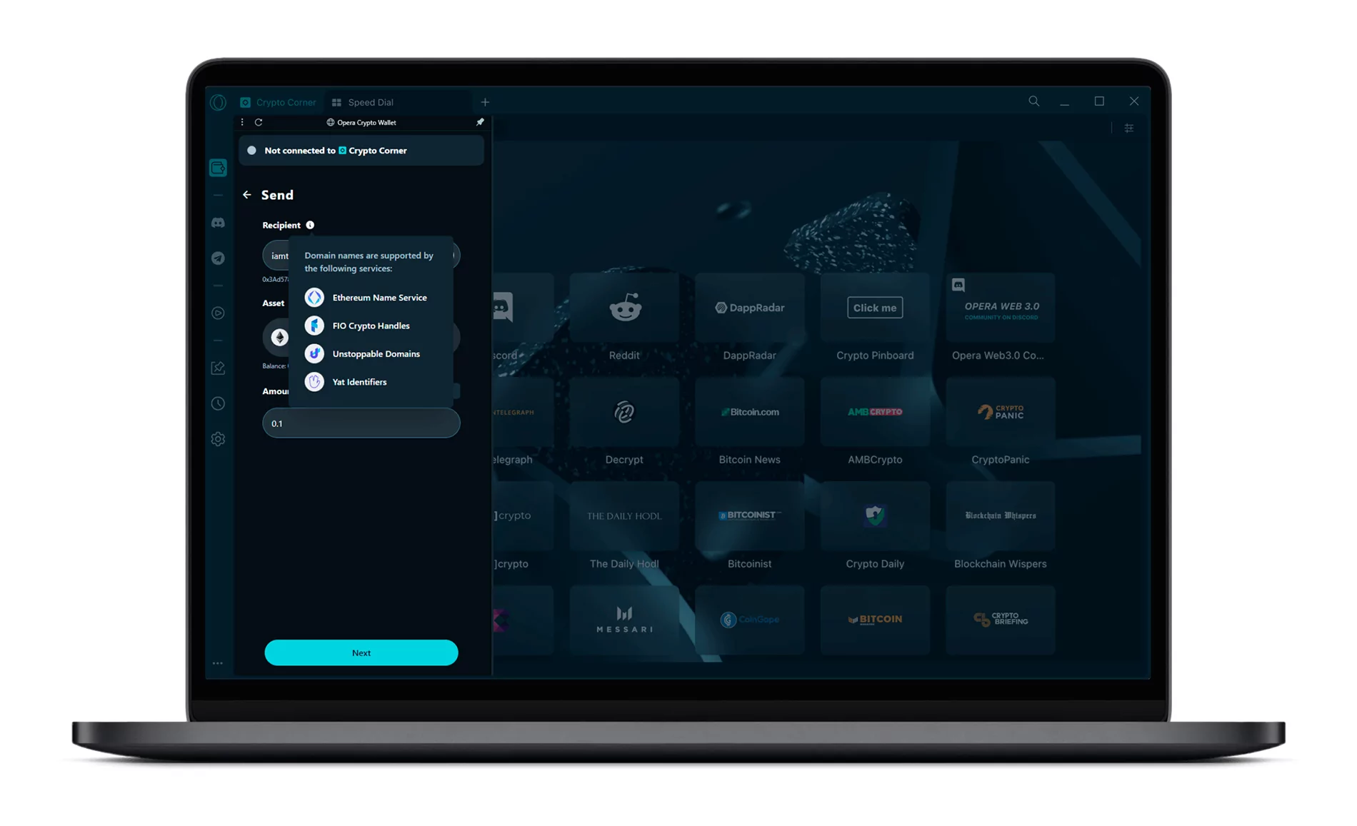 Opera Crypto Browser скриншот (фото)