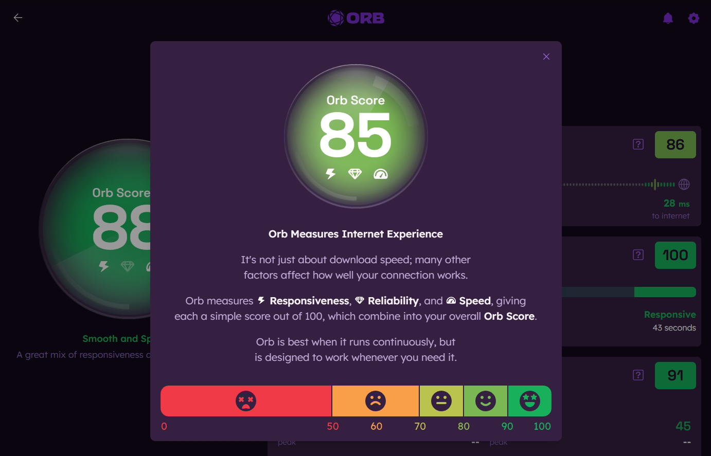 Orb Speedtest скриншот (фото)