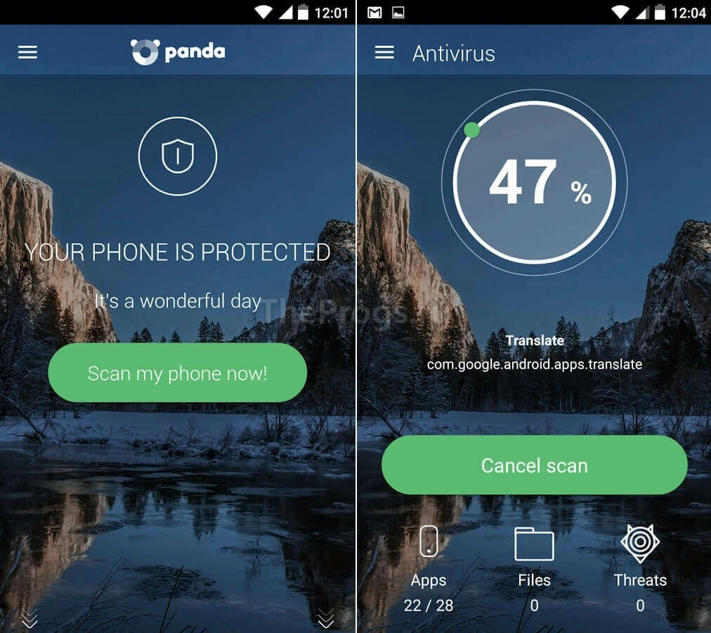 Panda Antivirus интерфейс Android скачать фото