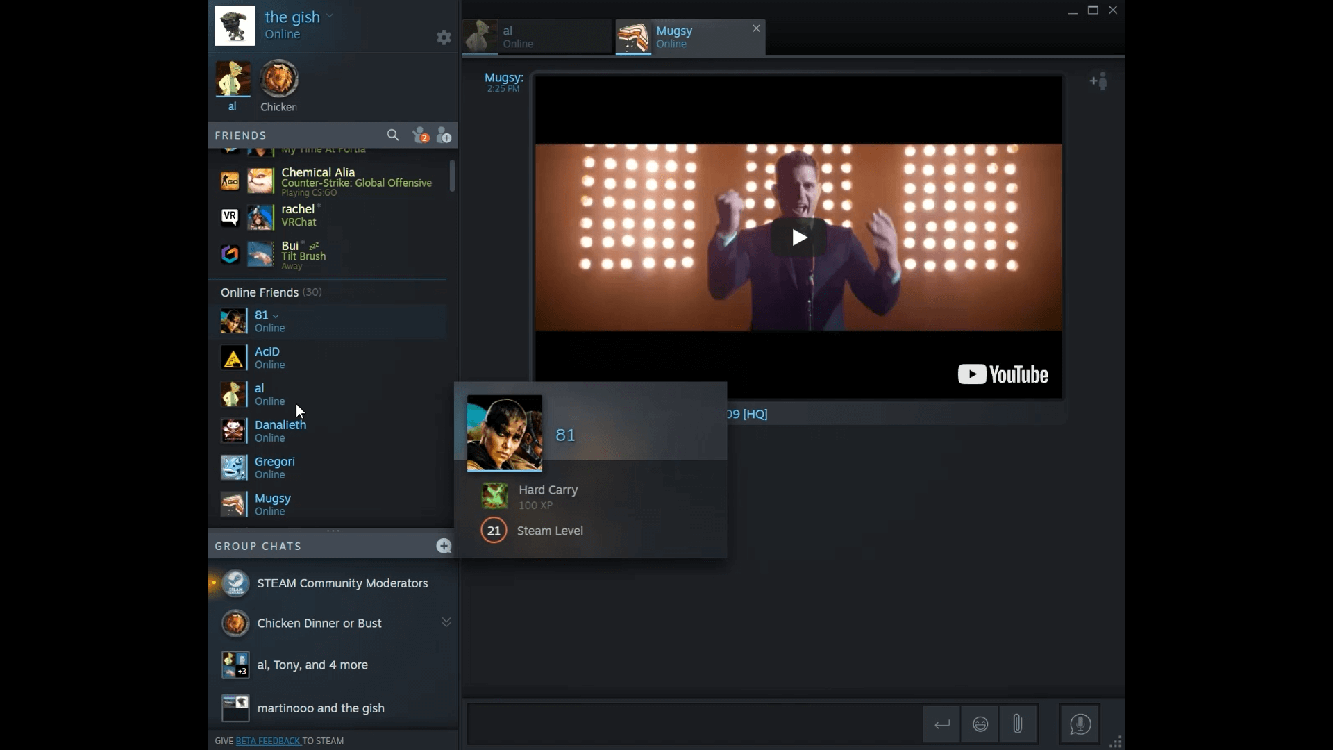 Steam Chat скриншот (фото)