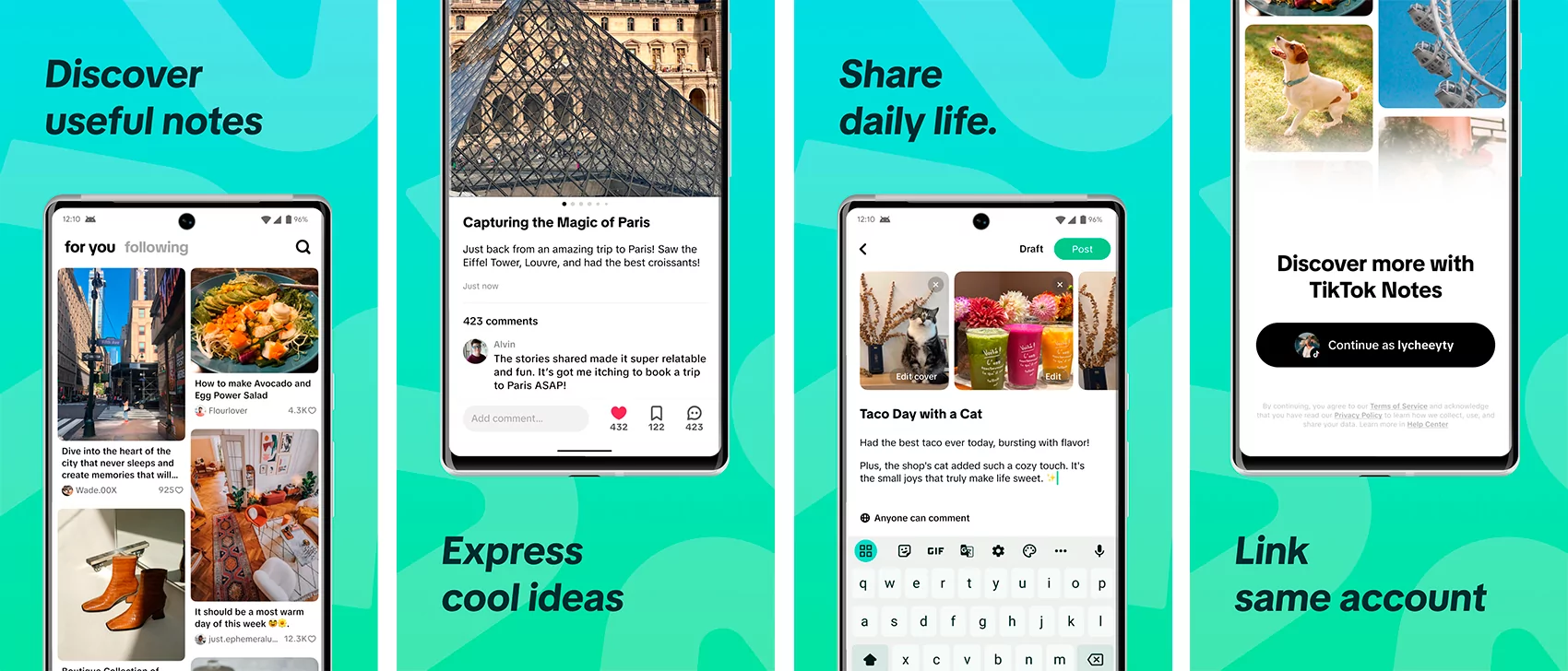 TikTok Notes скриншот (фото)