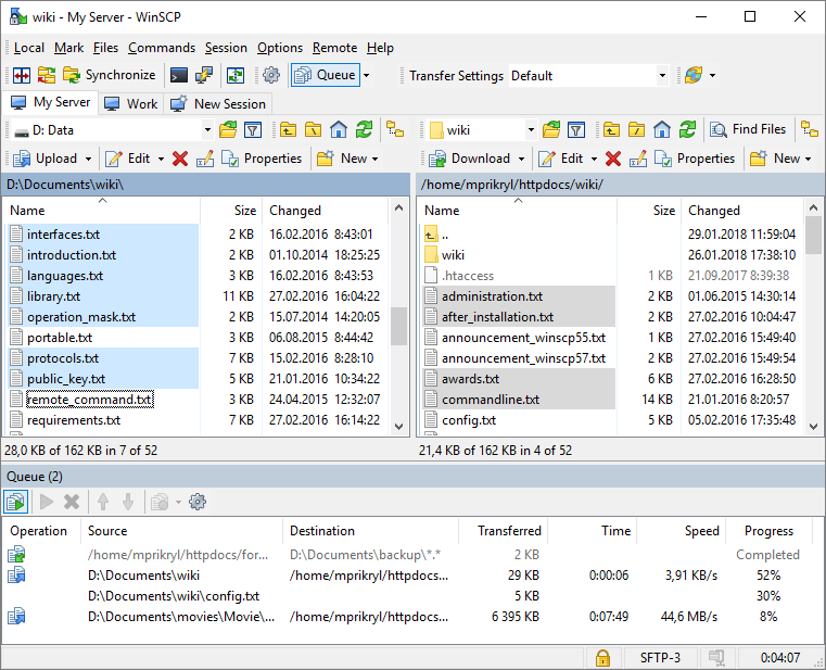 WinSCP скриншот (фото)